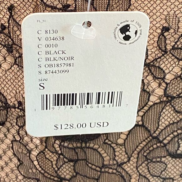 NWT Free People Brooklyn Mini Black Lace Off-Shoulder A-line Dress Sz. Small - Picture 6 of 7